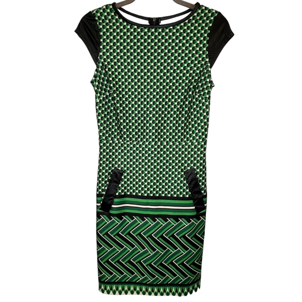 New York & Company green death sheath dress size XS *